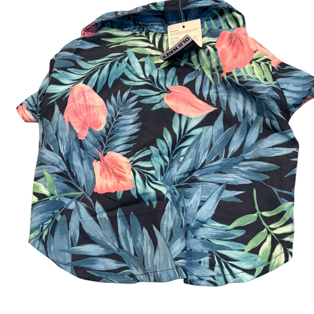 NWT OLD NAVY Dog Hawaiian Shirt Tropical Aloha Size Medium